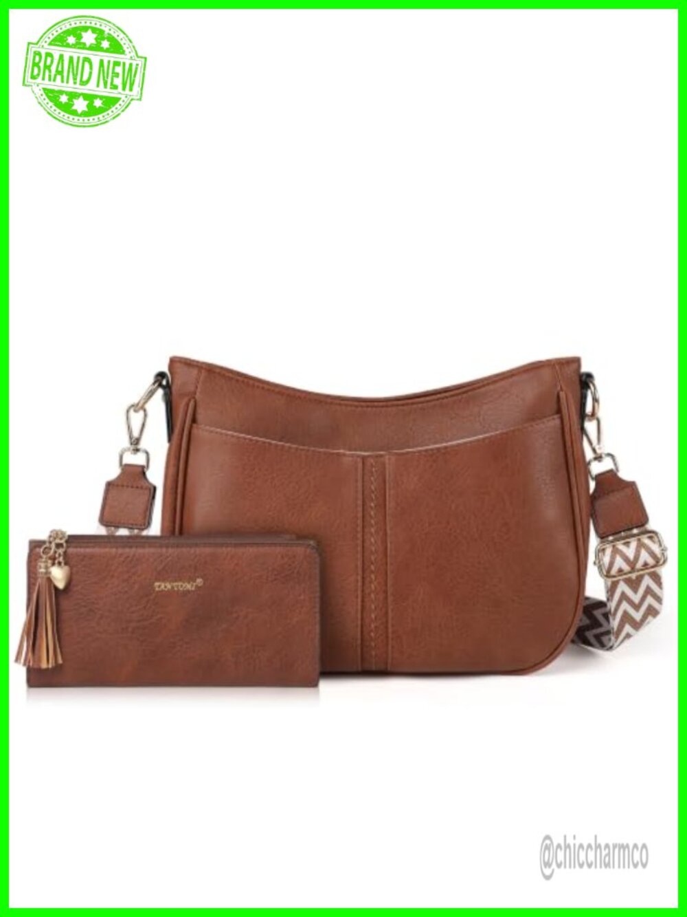 PU Leather Crossbody Bag Set Vegan Leather Purse Travel Shoulder Handbag